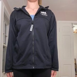 USA Olympic Committee Warmup Jacket Medium Navy blue